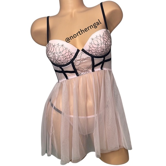 Victoria’s Secret Very Sexy Lace Babydoll Set - Picture 1 of 15
